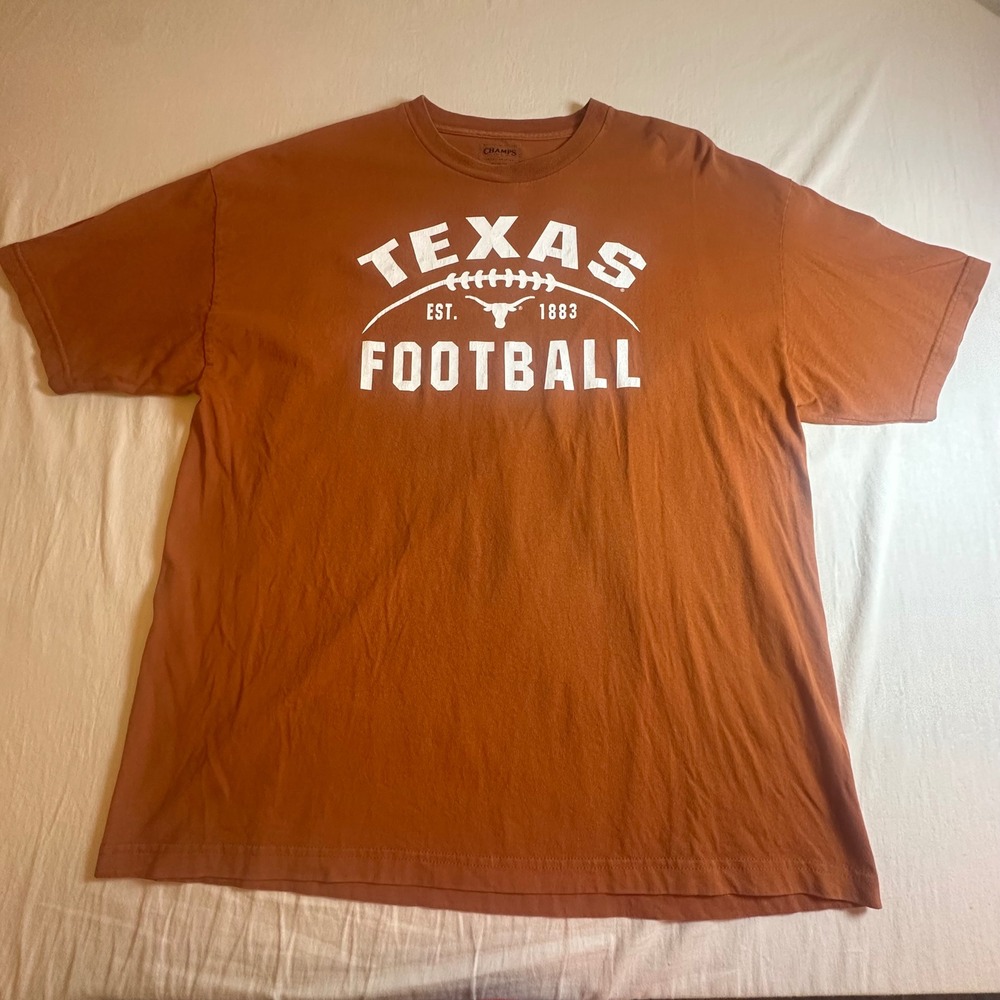 Champs Texas Longhorns Football T-Shirt Mens XL Burnt Orange‎ Team Edition NCAA